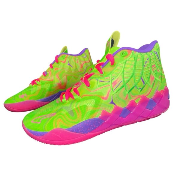Puma MB.01 Inverse Toxic Size 13 Green Pink Basketball Sneakers LaMelo Shoes New - Picture 3 of 9